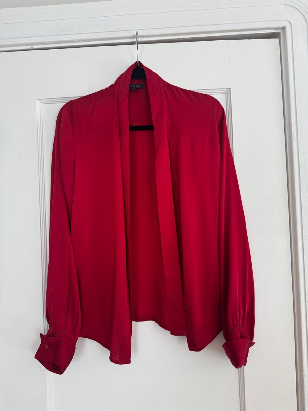 Rachel Zoe Crimson Silk Blend Open Front Top